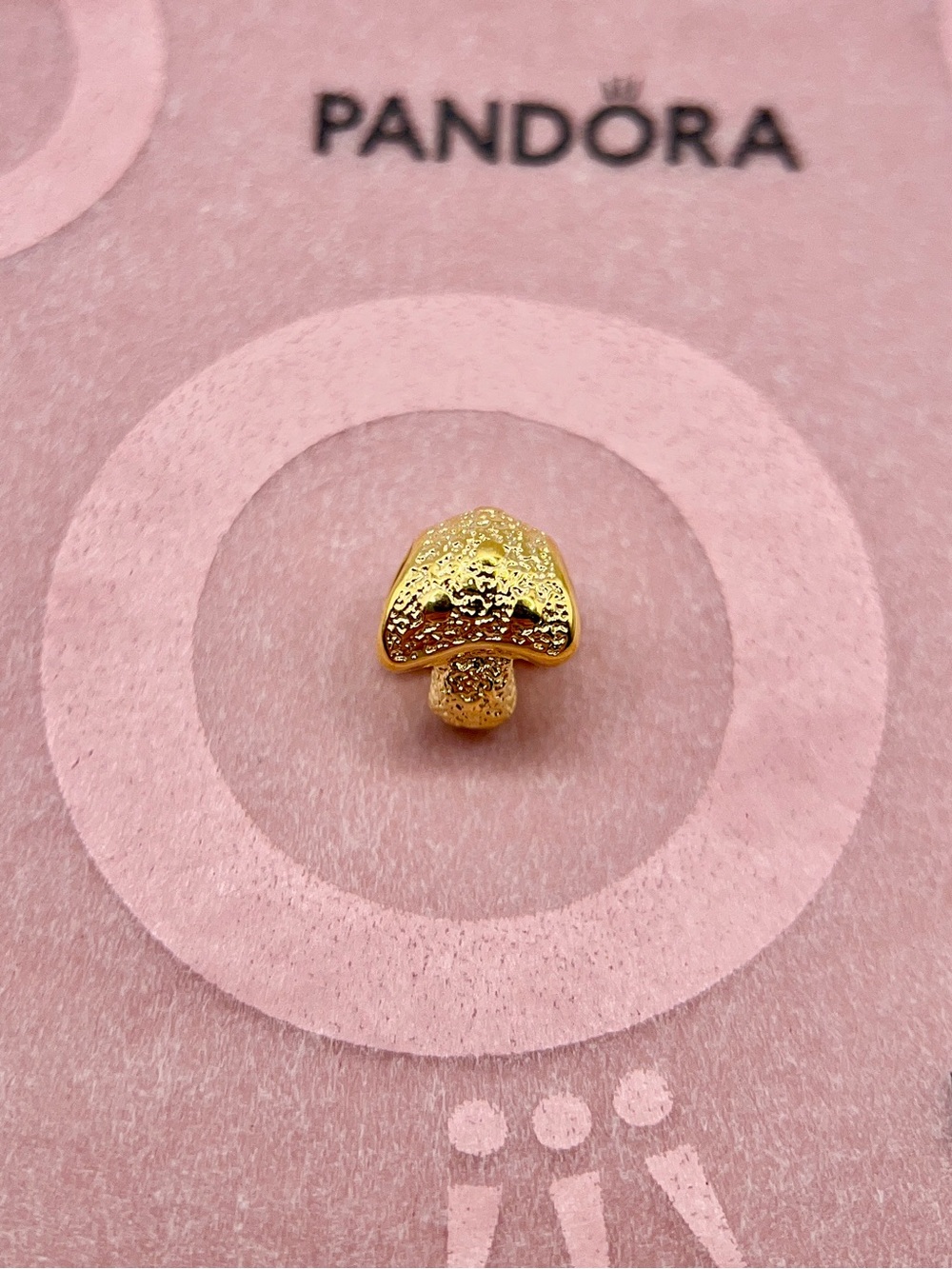 Pandora 14k Gold Plated Textured Mushroom Mini Charm